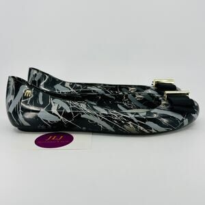 Melissa + Jason Wu Women's Space Love Bow Marble Jelly Ballet Flats Size 8